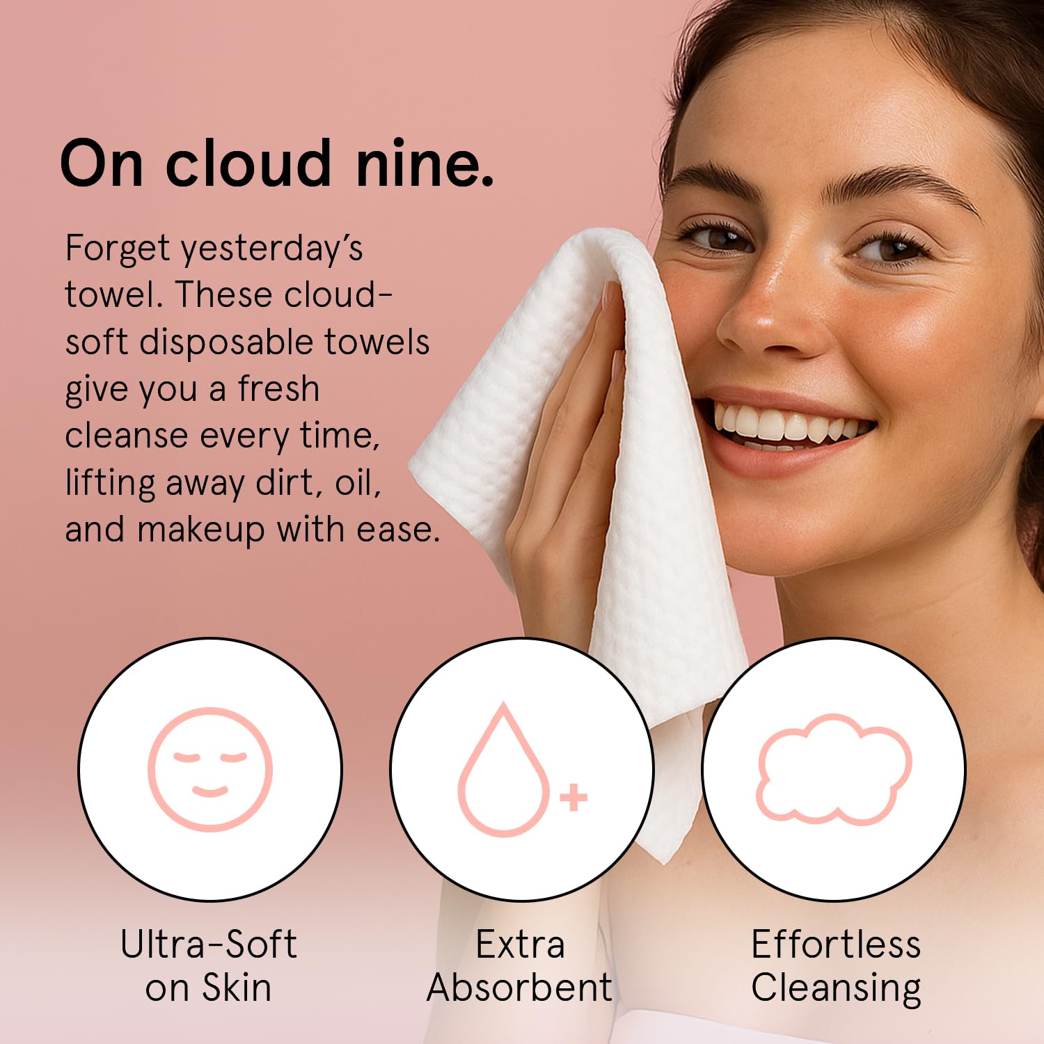 Grace & Stella XL disposable face towelettes size ideal for easy makeup removal.