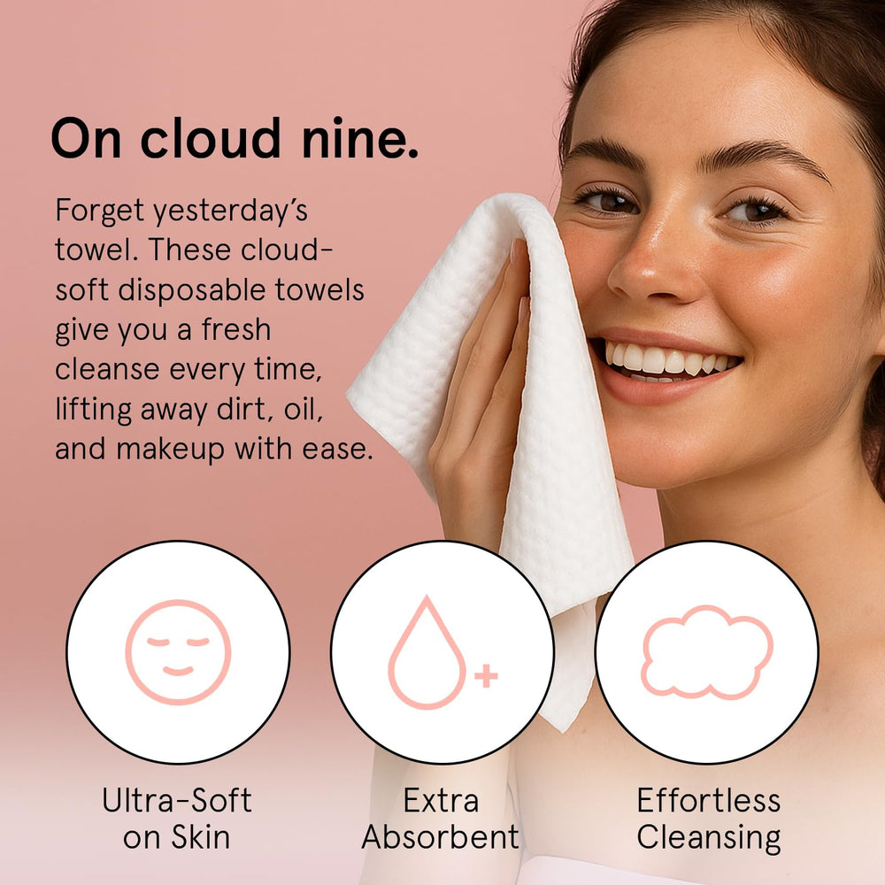 Grace & Stella XL disposable face towelettes size ideal for easy makeup removal.