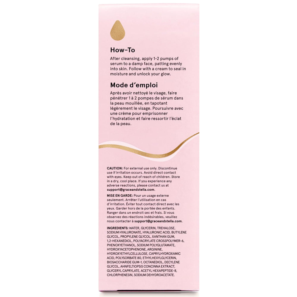 grace & stella serum in bathroom vanity conveys easy daily routine