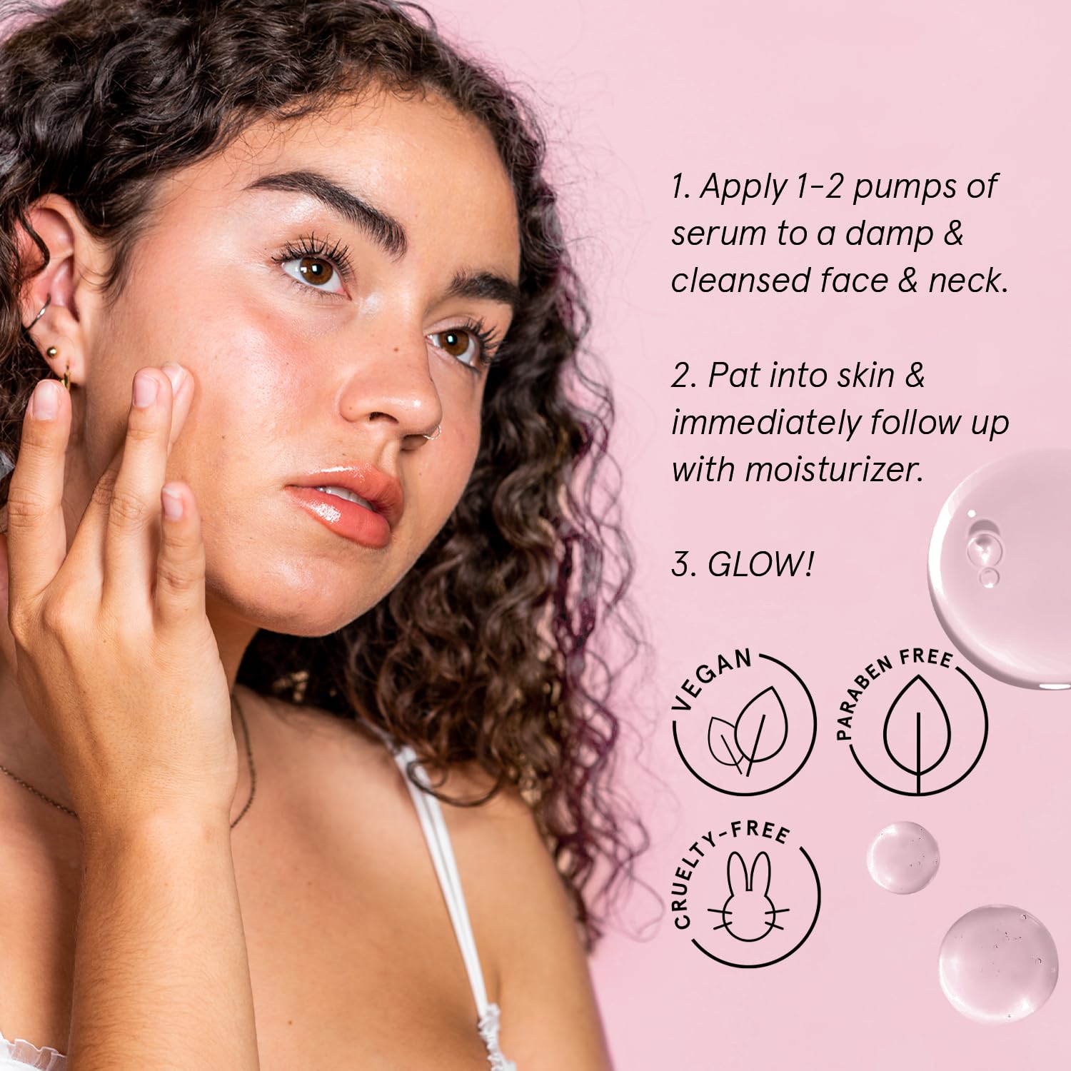 grace & stella vegan formula label signals paraben-free, sulfate-free, gentle on skin