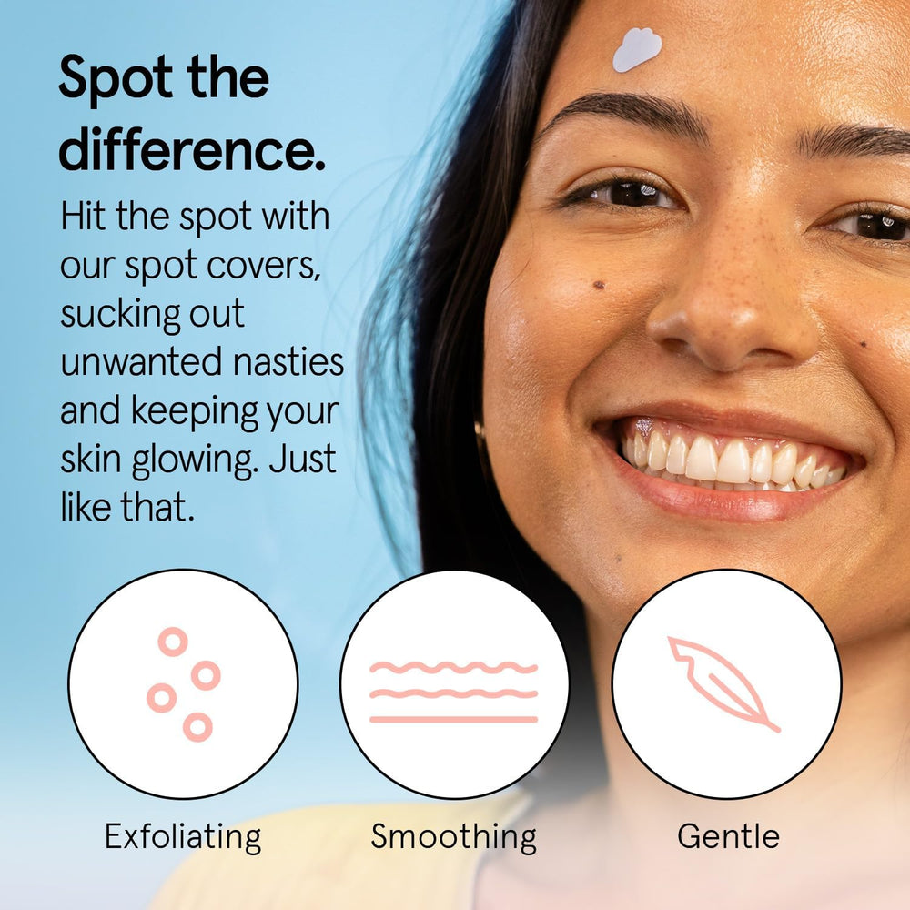 Grace & Stella hydrocolloid patch applied on the face for a breakout.