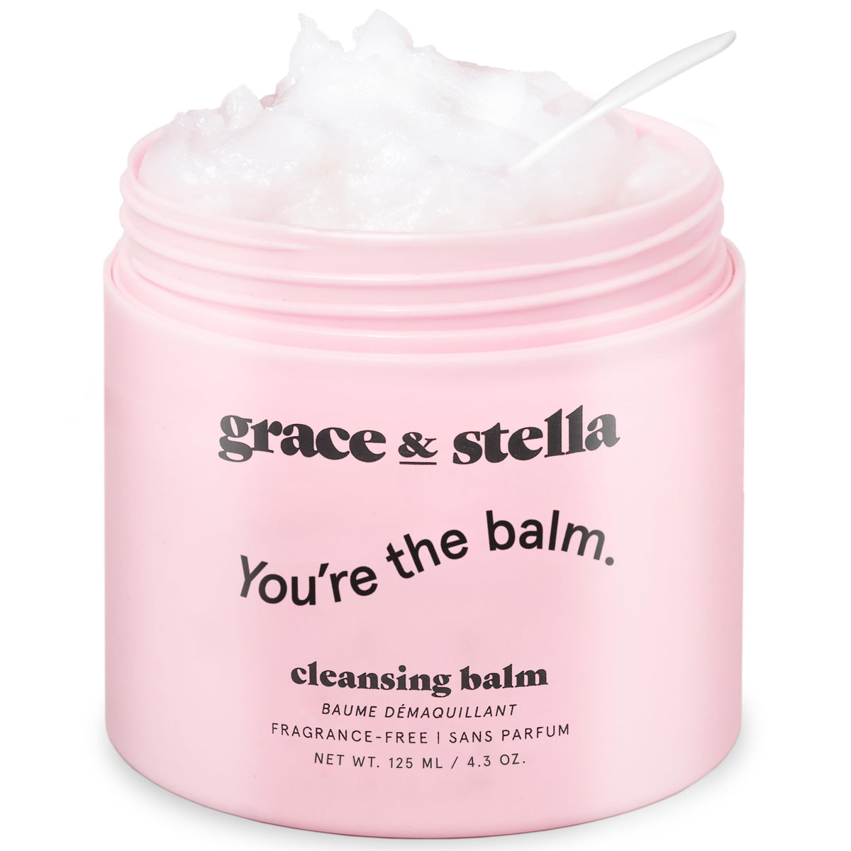 Grace & Stella makeup remover balm solid-to-oil texture melts makeup smoothly