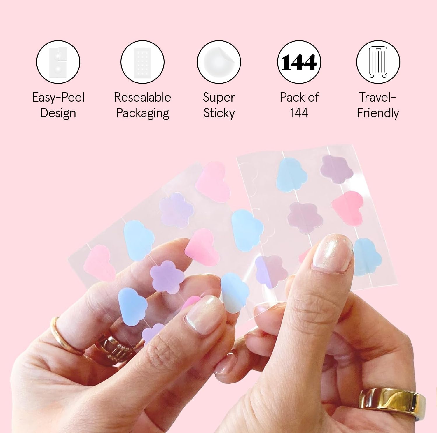 Grace & Stella multishape pack highlights 144-count option for routine care.
