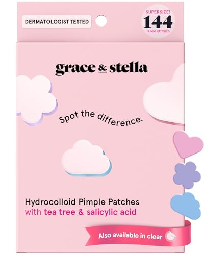 Grace & Stella pimple patch heart shapes on face offer discreet breakout care.