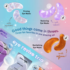 Grace & Stella under-eye patches gel texture closeup emphasizes hydration and refreshed look.