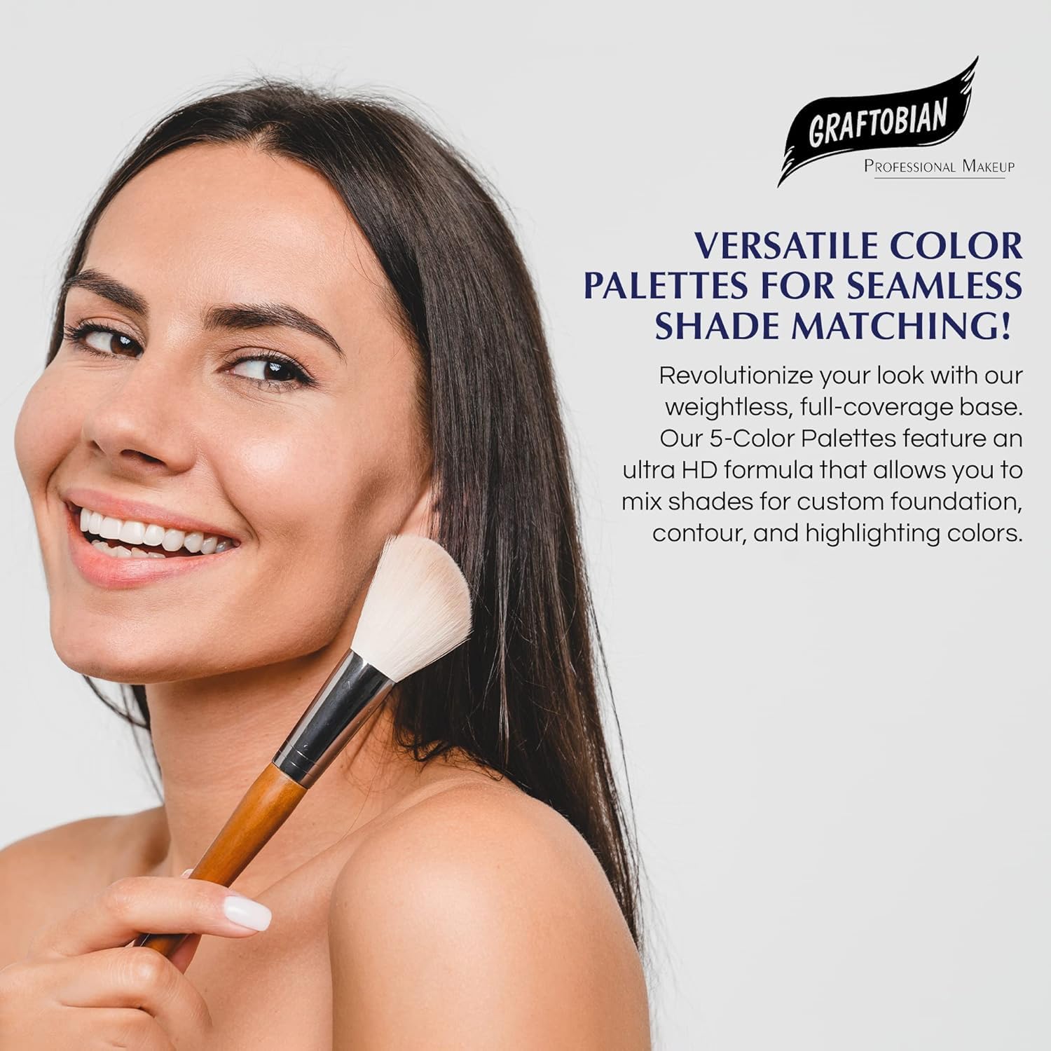 Graftobian HD Glamour Creme Palette Cool #1 closeup highlights satin finish and creamy texture.