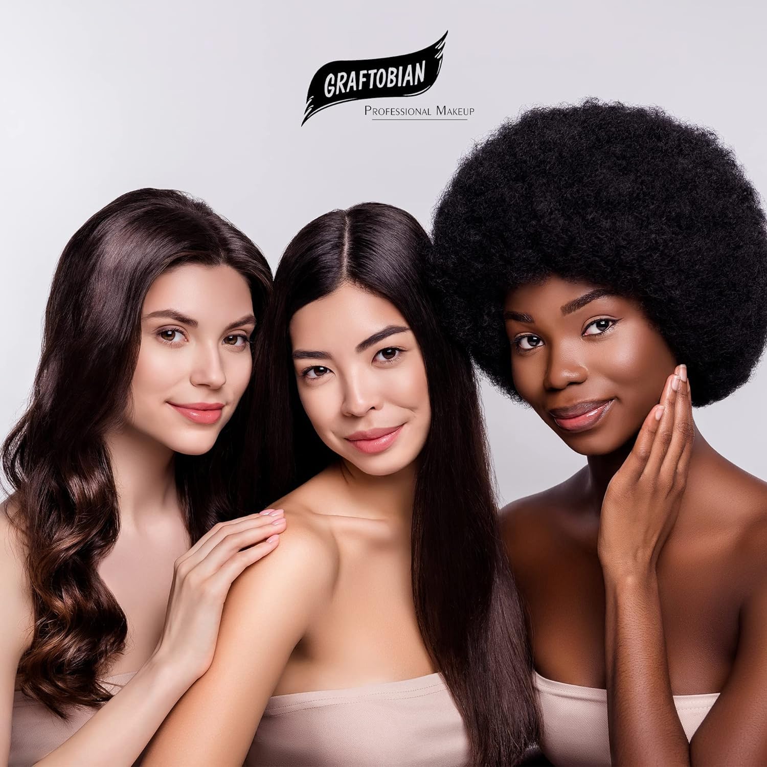 Graftobian HD Glamour Creme Palette Cool #1 face use shows natural coverage under studio lighting.