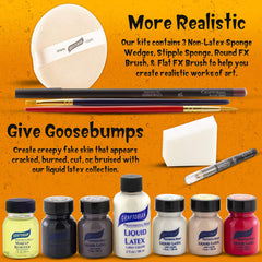 Graftobian trauma pro latex pieces demonstrates latex pieces for wounds and moulage