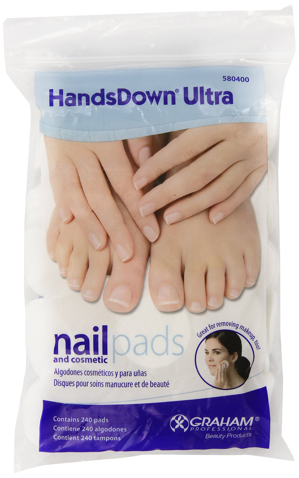 Graham Medical Hands Down Ultra pads in packaging facilitate quick polish removal without mess.
