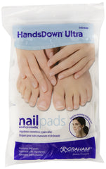 Graham Medical Hands Down Ultra pads in packaging facilitate quick polish removal without mess.