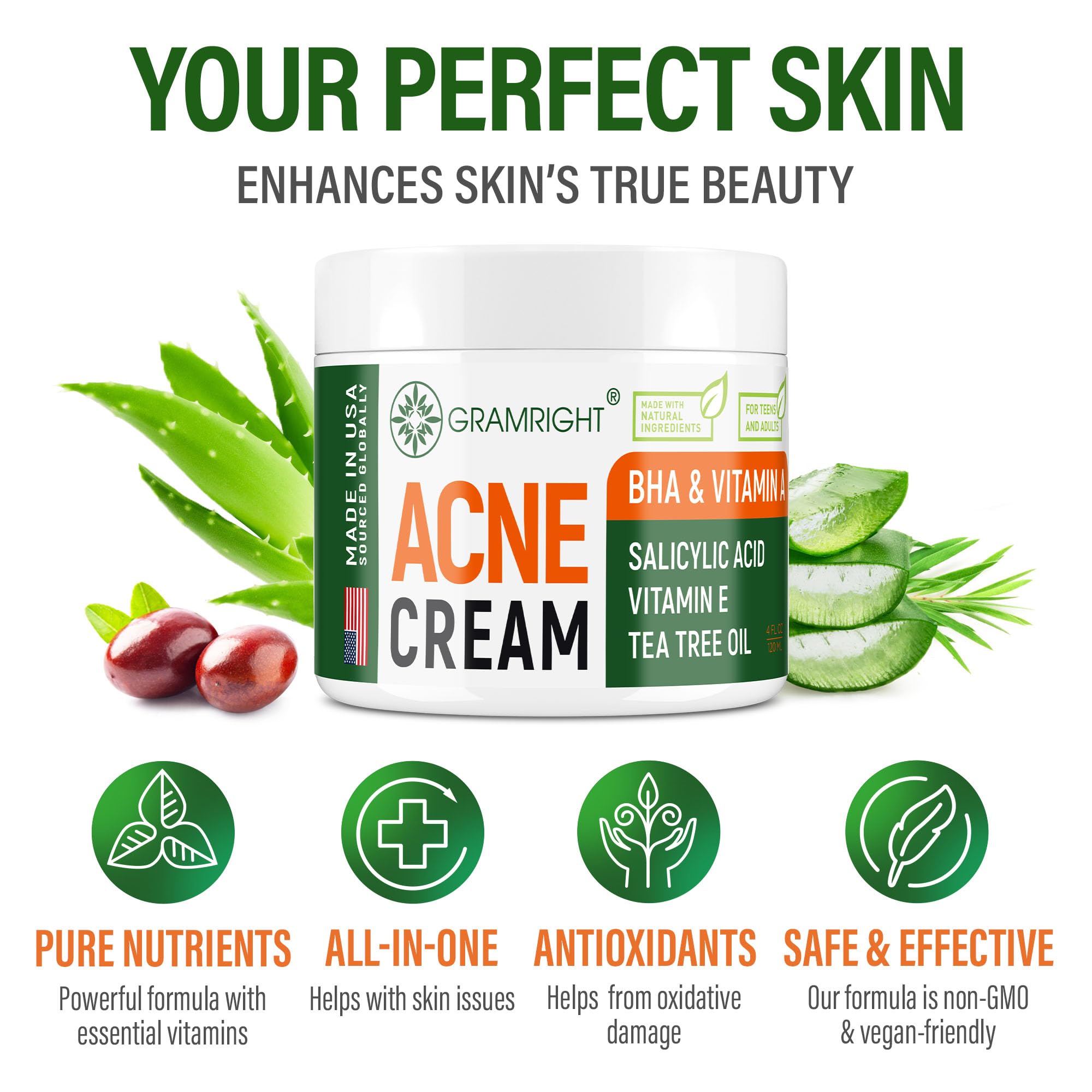 GRAMRIGHT Face Moisturizer hydration for oily skin shows balanced glow.