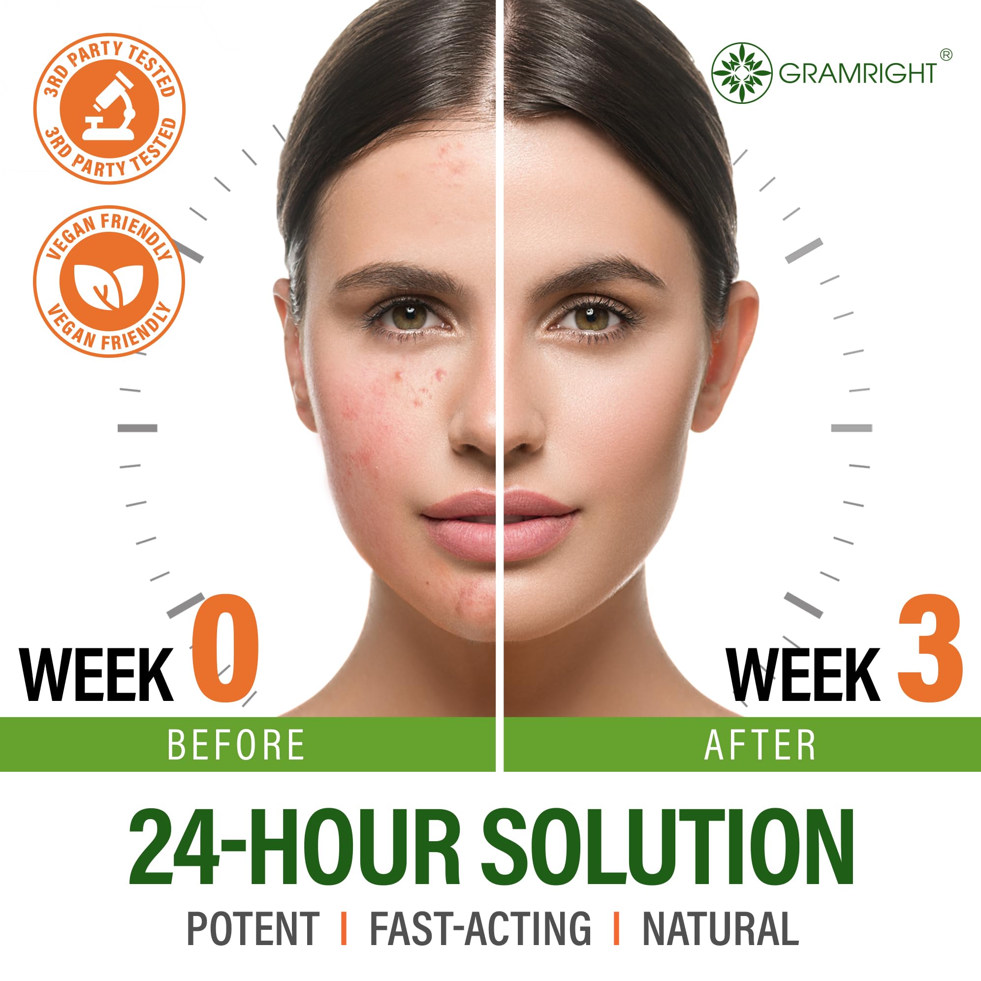 GRAMRIGHT Acne Face Cream salicylic exfoliation closeup suggests gentle pore refinement.