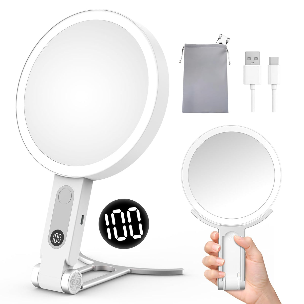 Granarbol travel makeup mirror with 1x/20x views for precise makeup application