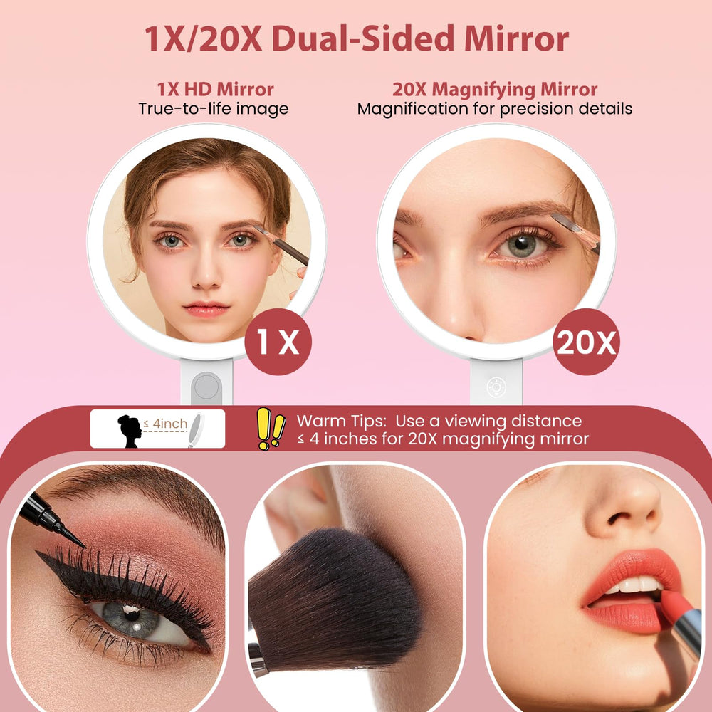 Granarbol makeup mirror with 3-color lighting modes for accurate skin tone in any environment