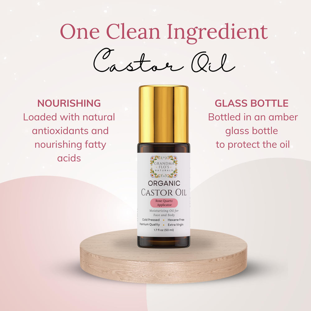Grandma Flo's Naturals amber glass bottle protects oil and preserves potency.