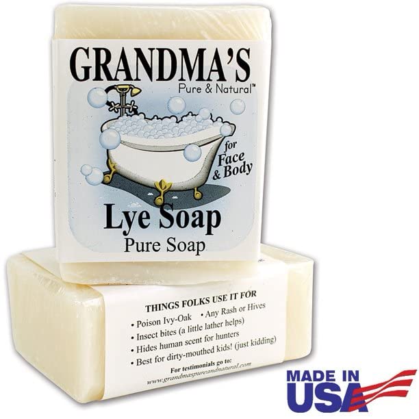 Grandma's Pure Lye Soap Bar outdoor field use for scent masking