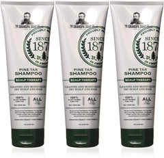 Grandpa's Pine Tar Shampoo 3-pack bottle helps soothe dryness and itching for sensitive scalps.