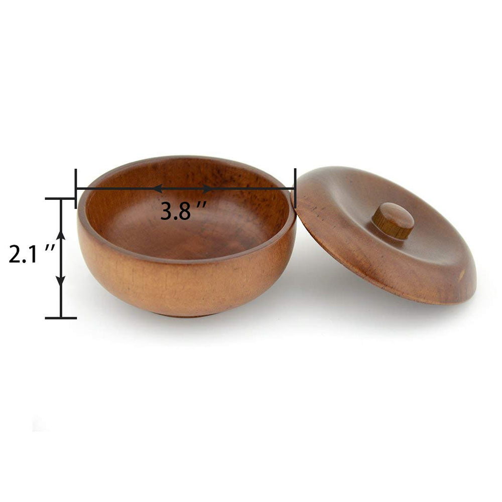 Grandslam oak shaving bowl lid closed highlights natural grain and dust protection