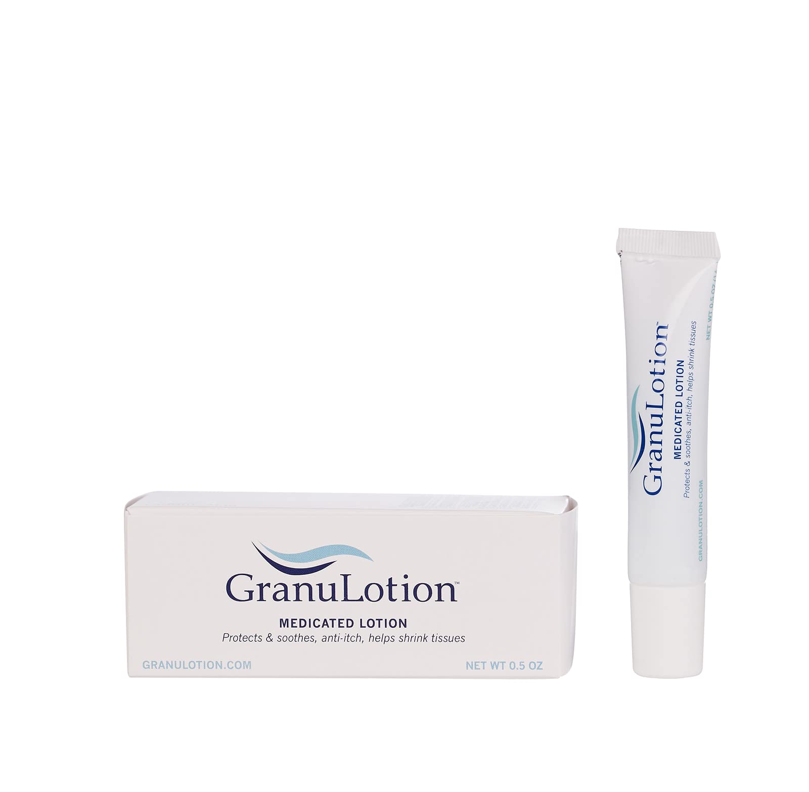 GranuLotion medicated lotion tube 0.5oz—compact packaging for on-the-go skin care