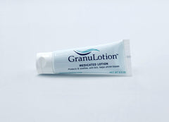 GranuLotion medicated lotion application hand showing easy rub-in for quick comfort