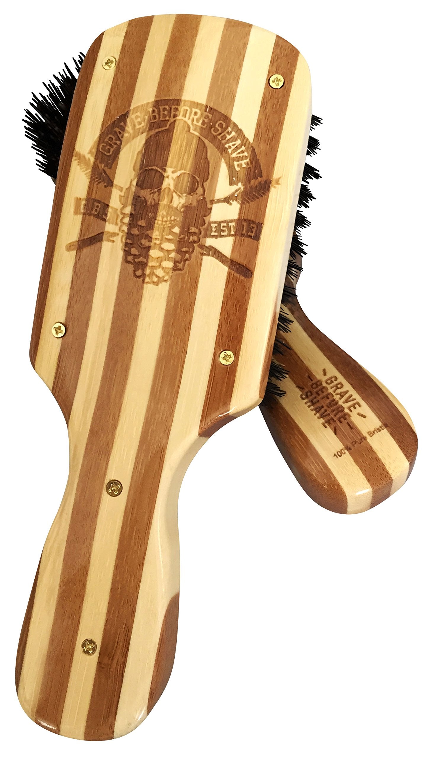Grave Before Shave beard brush handle engraving provides stylish, comfortable daily grooming.