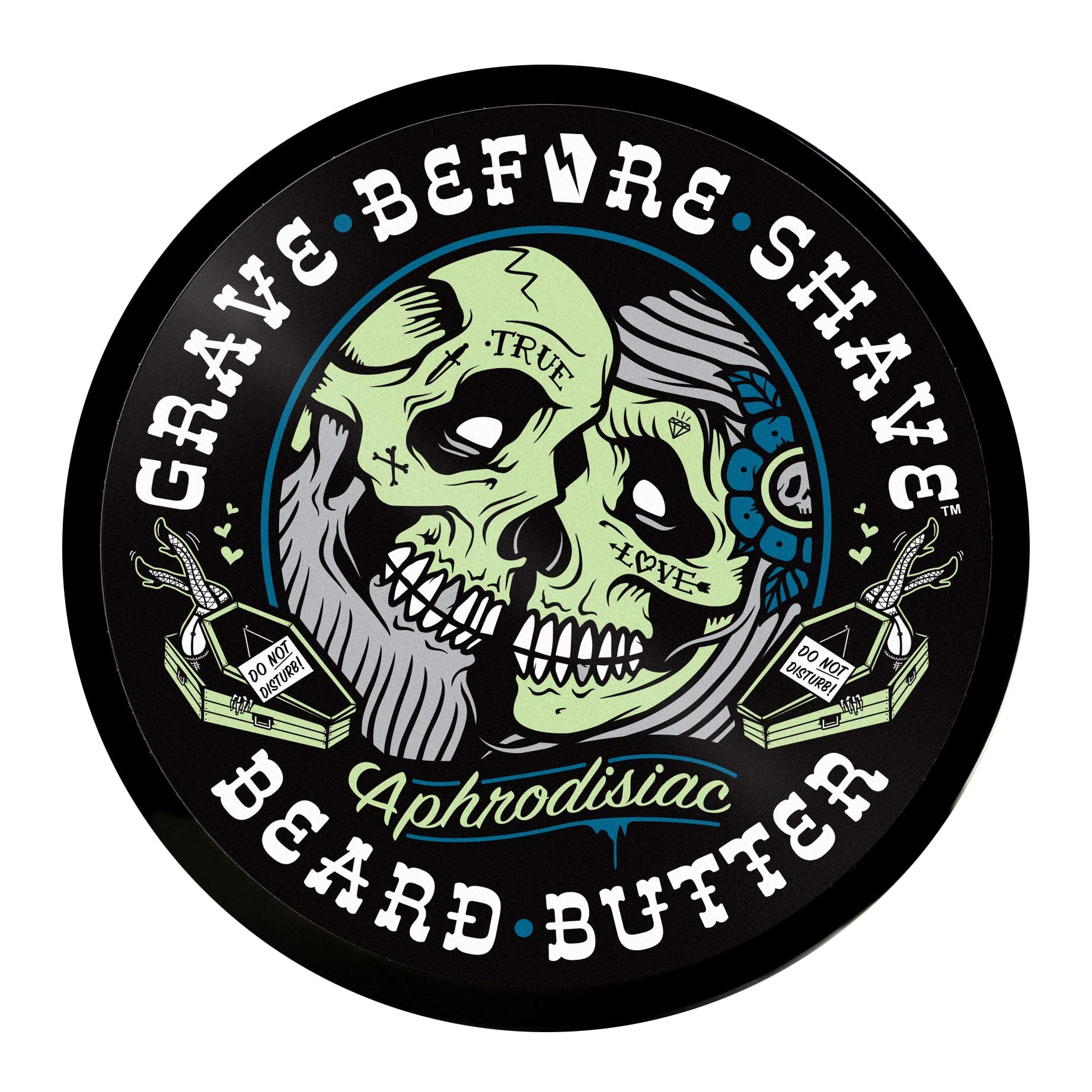 Grave Before Shave beard butter in hand applying to soften beard and soothe skin.