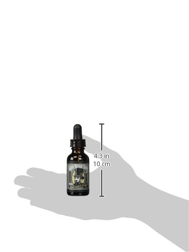 Grave Before Shave beard oil dropper close-up shows easy application and scent.