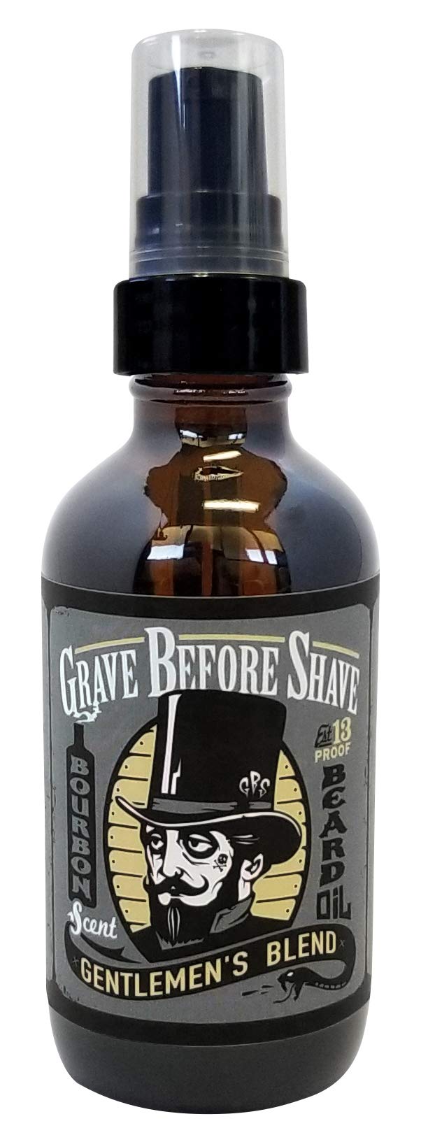 Grave Before Shave beard oil Bourbon Sandalwood bottle enhances shine and fragrance