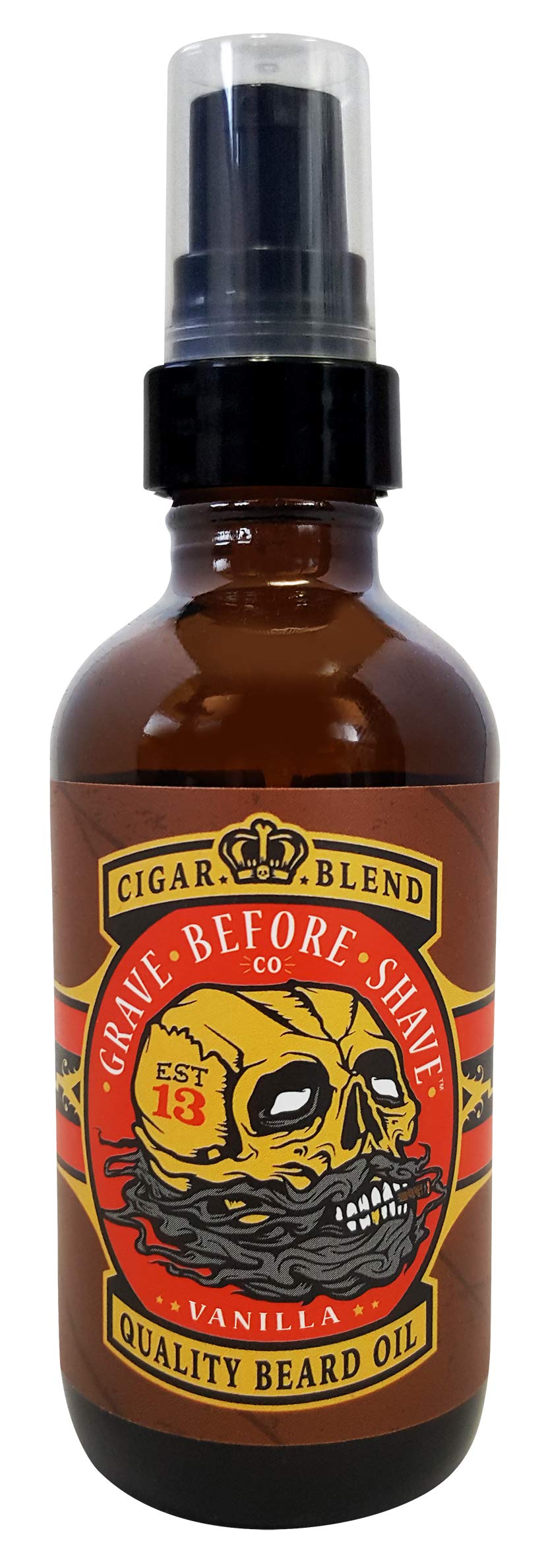 Grave Before Shave beard oil cigar blend in a 4oz bottle for shiny, healthy beard.