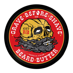 Grave Before Shave beard butter application demonstrates smooth grooming.