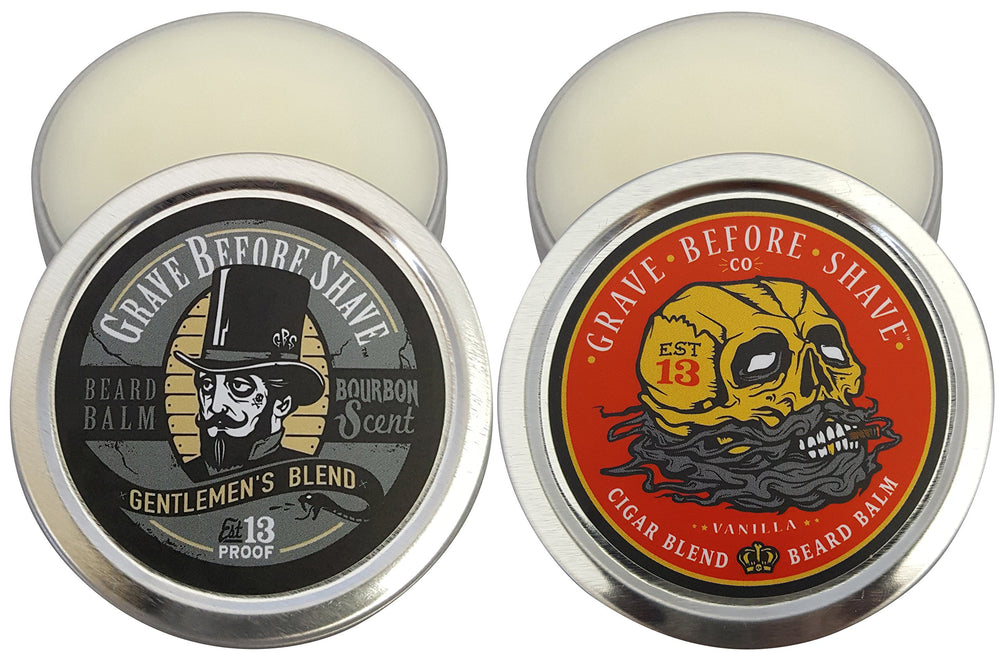 Grave Before Shave GBS True Man Beard Balm Dual Pack packaging for on-the-go beard taming.