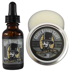 Grave Before Shave Gentlemens Blend beard balm tin helps tame flyaways and nourish hair