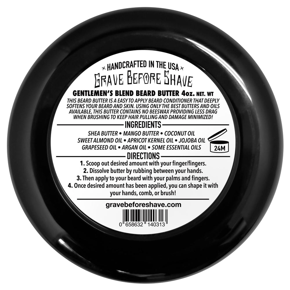 Grave Before Shave sandalwood-bourbon scent; soothing aroma enhances grooming ritual
