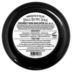 Grave Before Shave sandalwood-bourbon scent; soothing aroma enhances grooming ritual