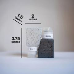 Gravel silicone bottles feature label system for quick product identification