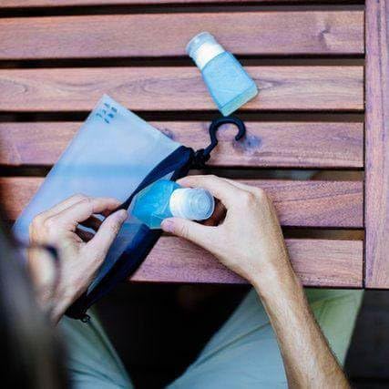 Gravel leakproof bottles protect contents and luggage during transit