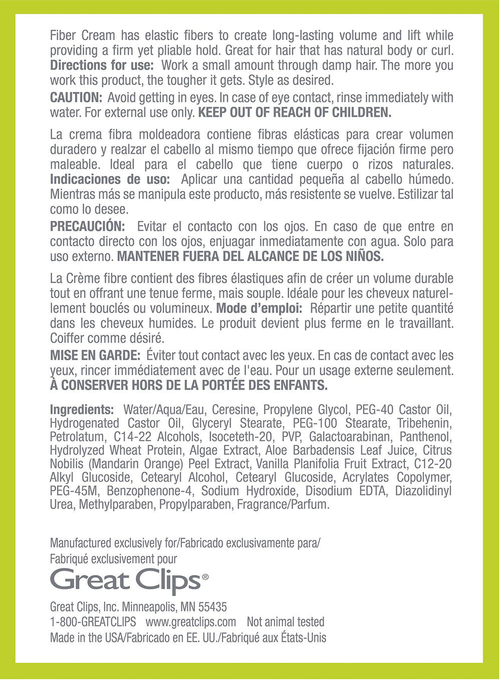 Great Clips fiber-cream-curly-hair-styling defines curls with shape and hold