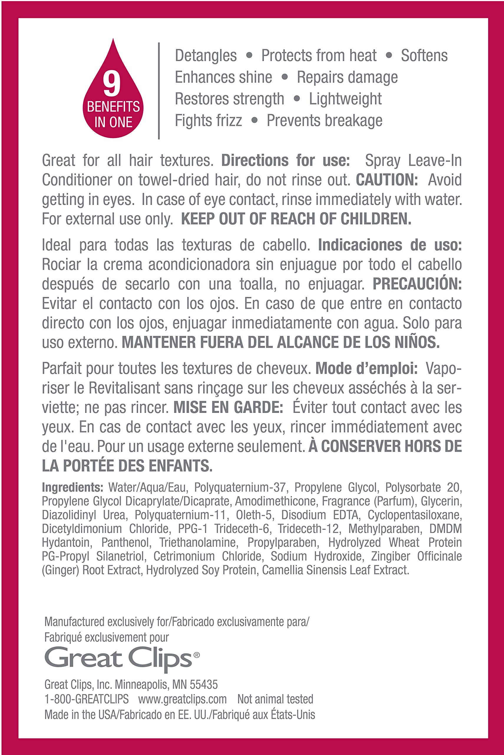 GREAT CLIPS Solutions color-treated hair being applied demonstrates safe for color-treated strands.