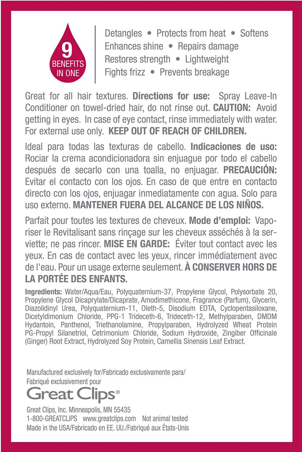 GREAT CLIPS Solutions color-treated hair being applied demonstrates safe for color-treated strands.