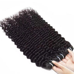 Great Grace deep wave bundles 18 inch natural black maintain curl for day-long wear