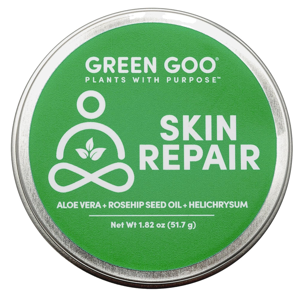 Green Goo salve large tin front view for daily skin protection