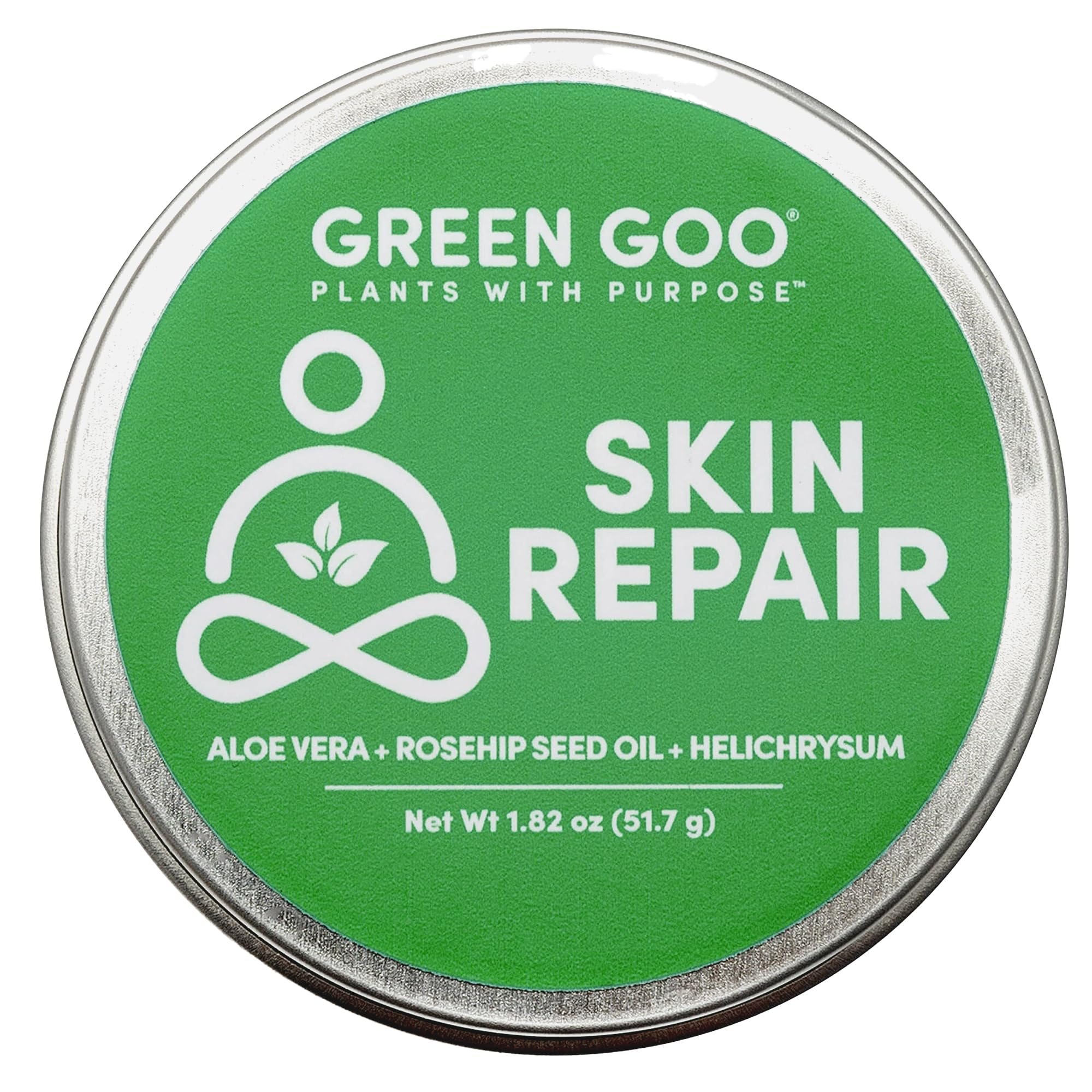 Green Goo salve tin front view for daily dry-skin moisture.
