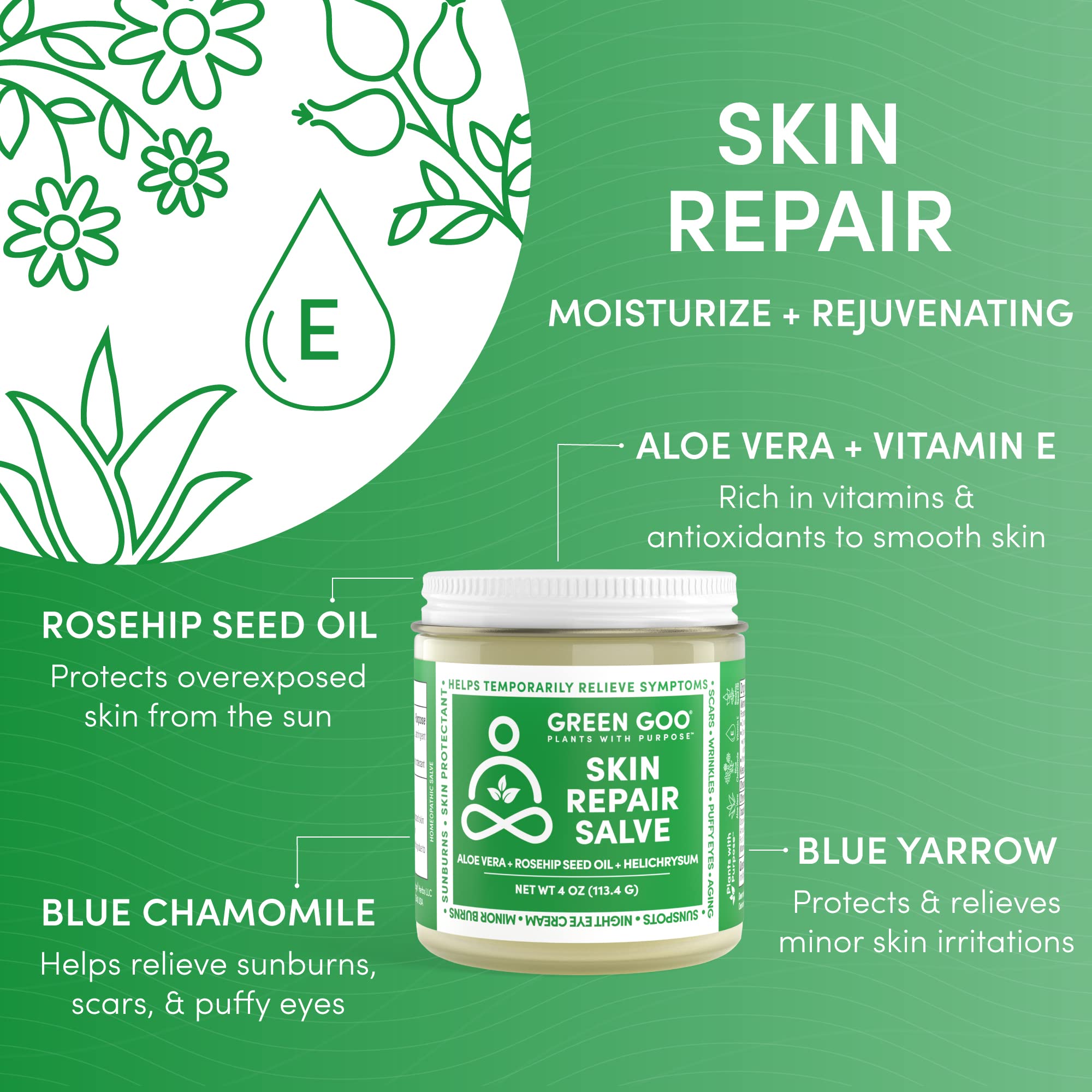 Green Goo Skin Repair Salve night-use supports skin renewal while you sleep