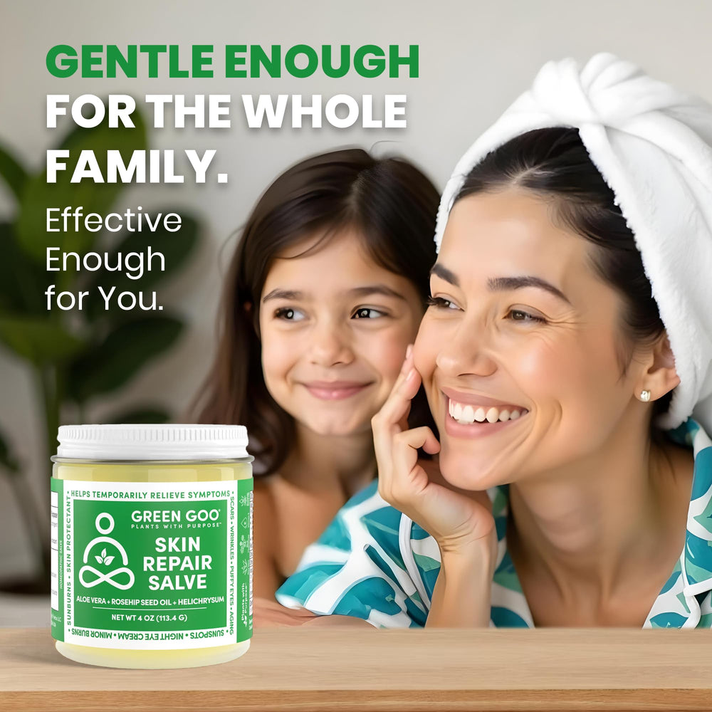 Green Goo Skin Repair Salve for scar-improvement with plant-based soothing ingredients