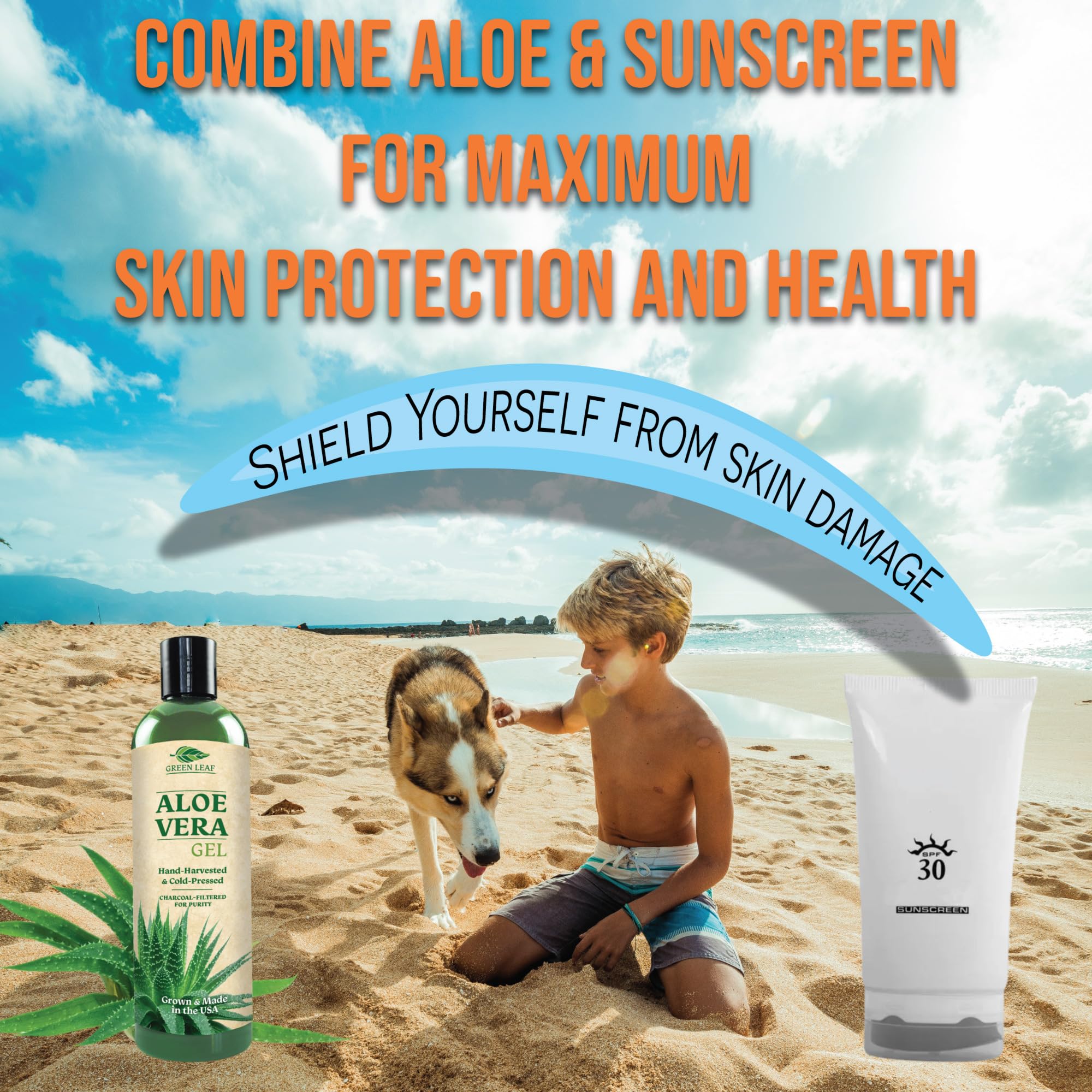 Green Leaf Naturals aloe vera gel vegan unscented packaging