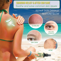 Green Leaf Naturals Aloe Vera Spray apply-on-face demonstrates lightweight, non-sticky hydration.