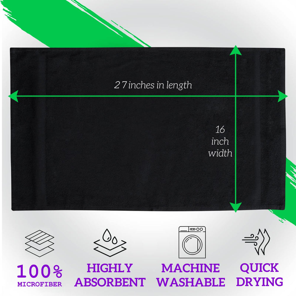 GREEN LIFESTYLE black microfiber bleach-safe towel ideal for salon hair drying and styling