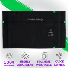 GREEN LIFESTYLE black microfiber bleach-safe towel ideal for salon hair drying and styling