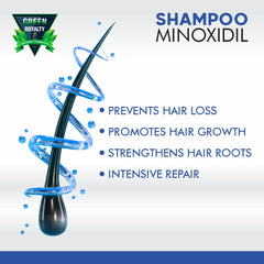 GREEN ROYALTY Minoxidil Shampoo hair texture shows smoother, more manageable strands.