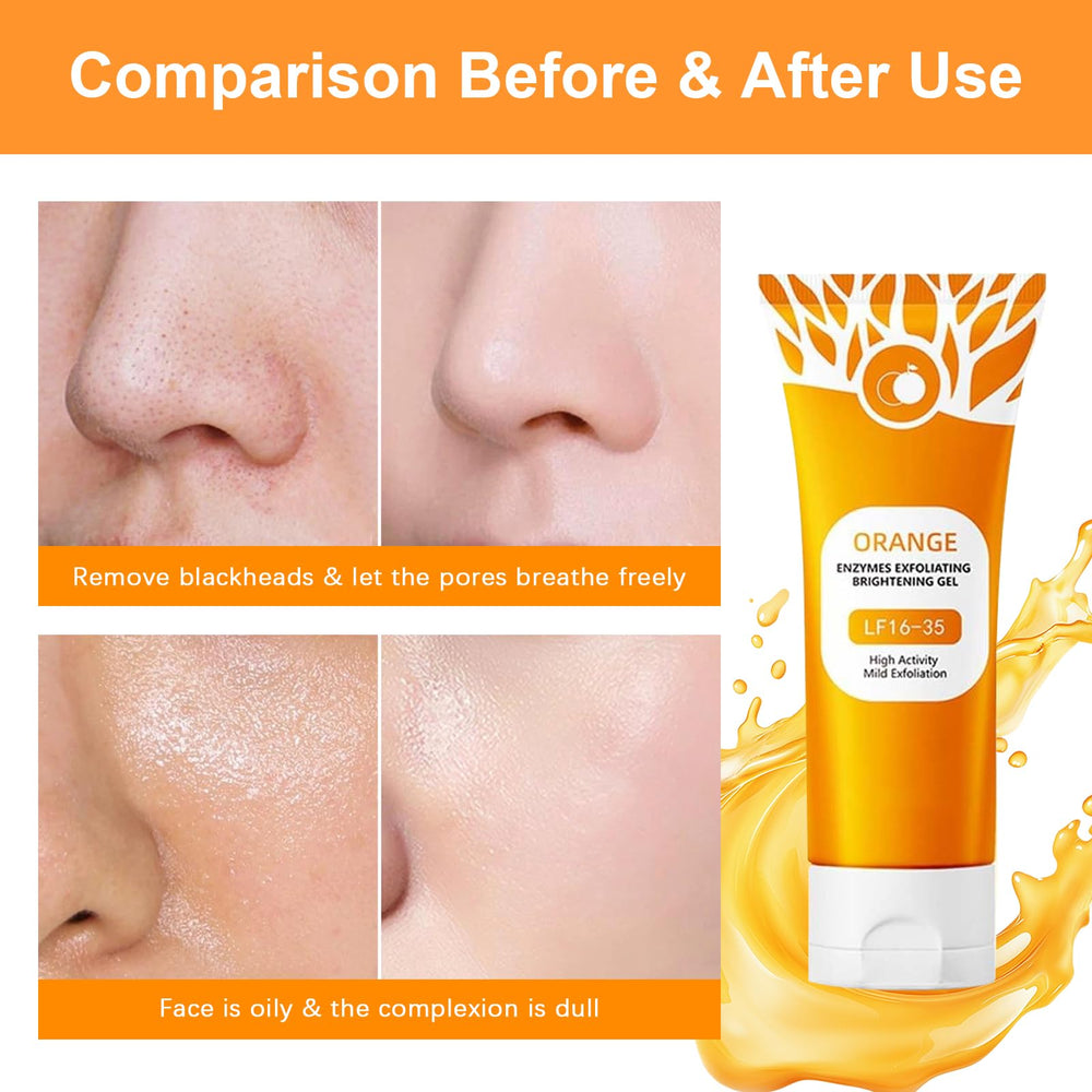 Green Tomato peeling gel body application for versatile cleansing on arms and legs.